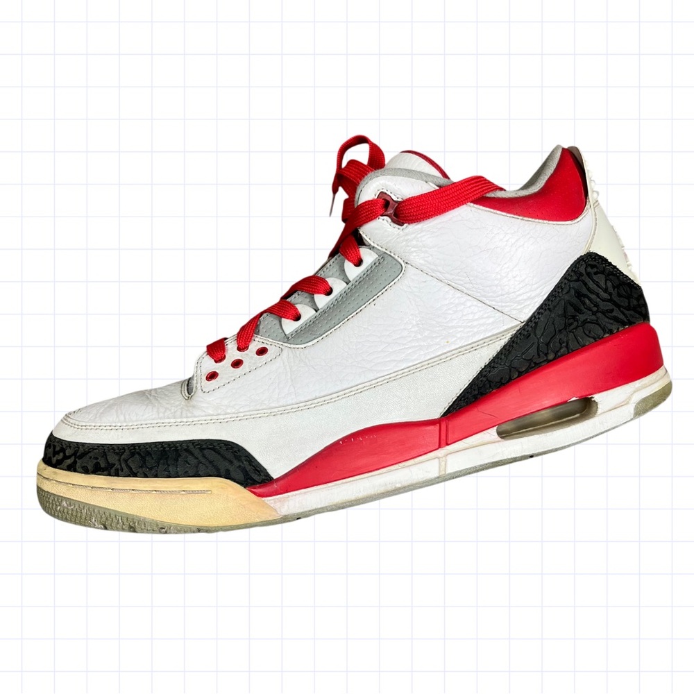 Nike Air Jordan Retro 3 lows White and Red High-Top Sneakers
